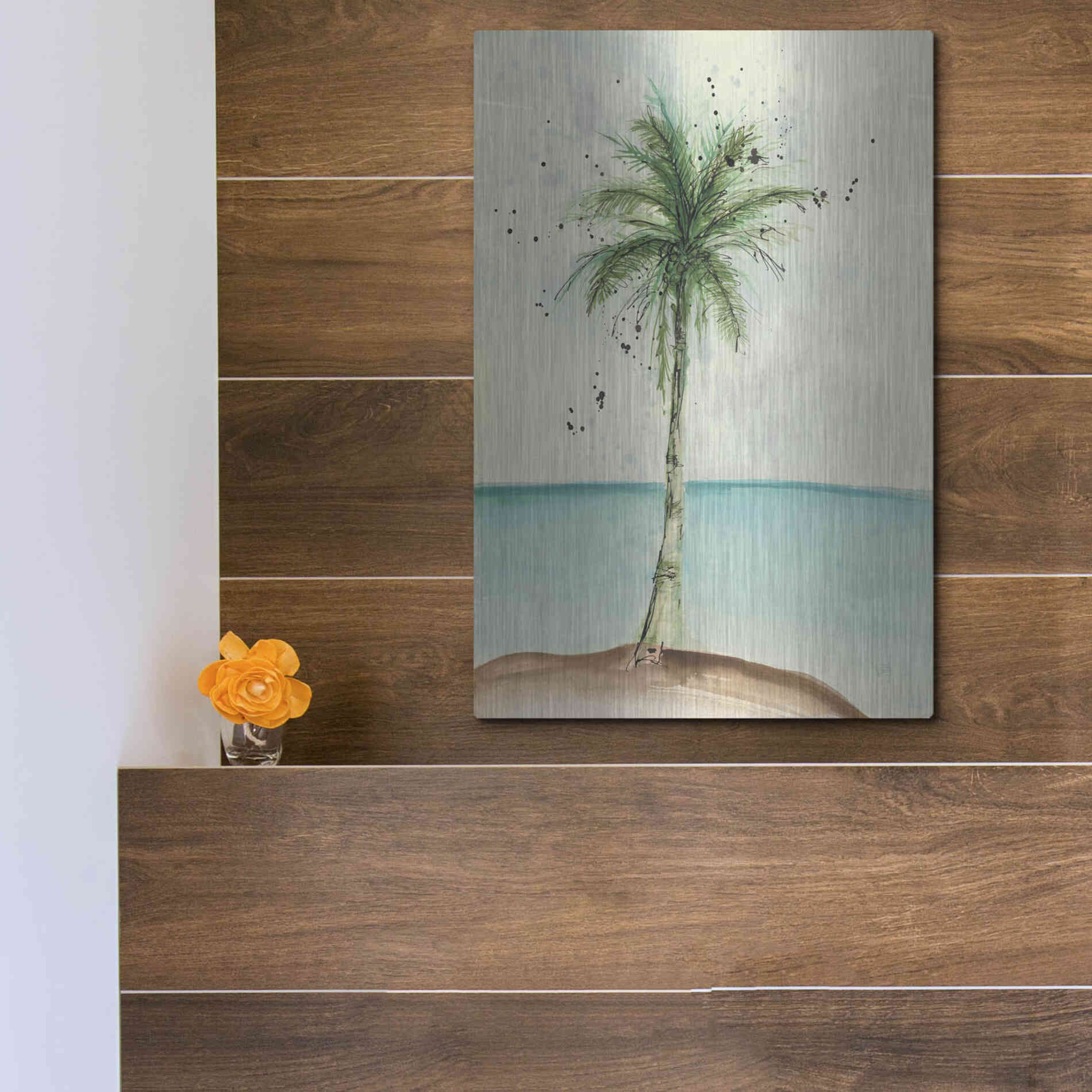 Luxe Metal Art 'African Oil Palm II' by Chris Paschke, Metal Wall Art,12x16