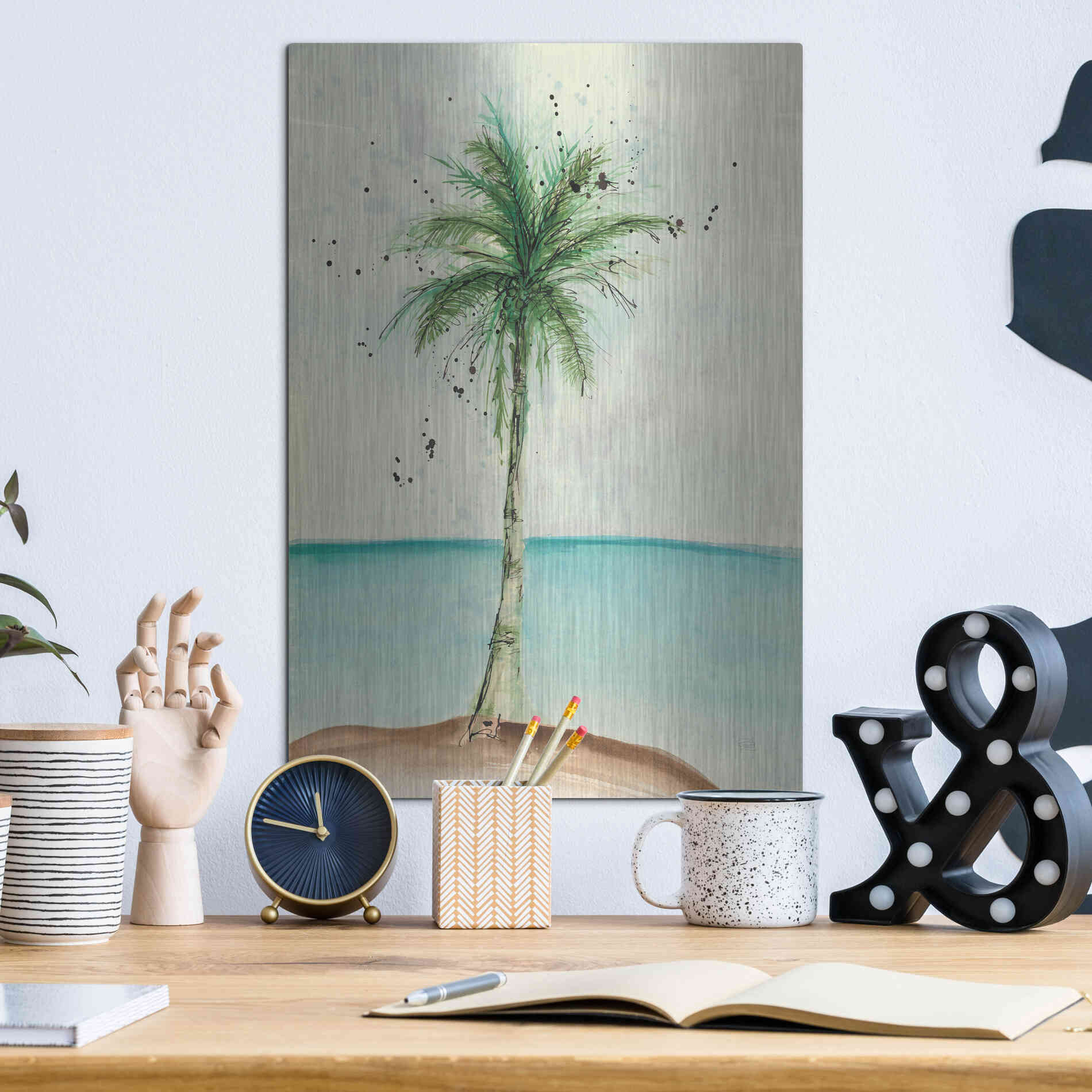 Luxe Metal Art 'African Oil Palm II' by Chris Paschke, Metal Wall Art,12x16