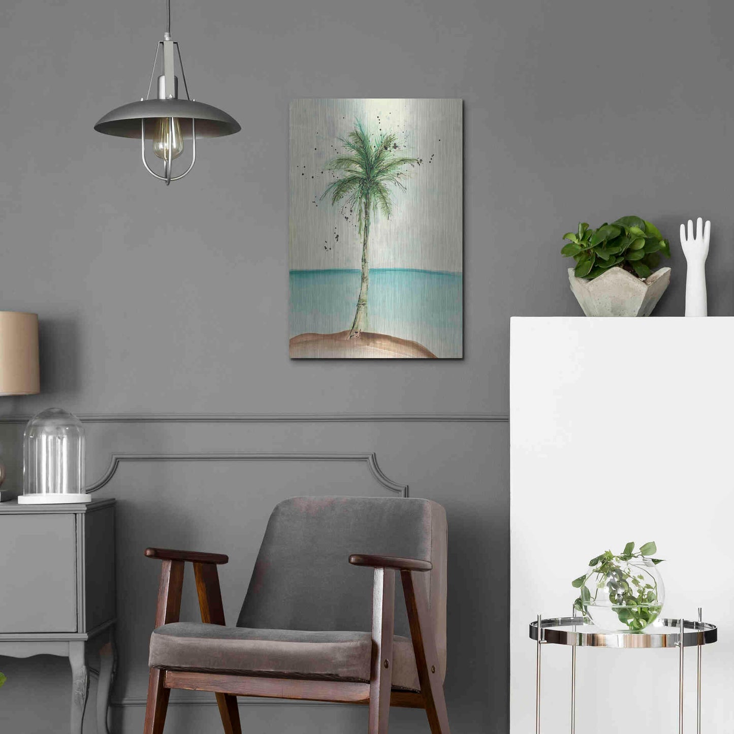 Luxe Metal Art 'African Oil Palm II' by Chris Paschke, Metal Wall Art,16x24