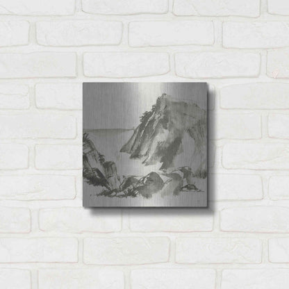 Luxe Metal Art 'Sumi Rocks Cream' by Chris Paschke, Metal Wall Art,12x12