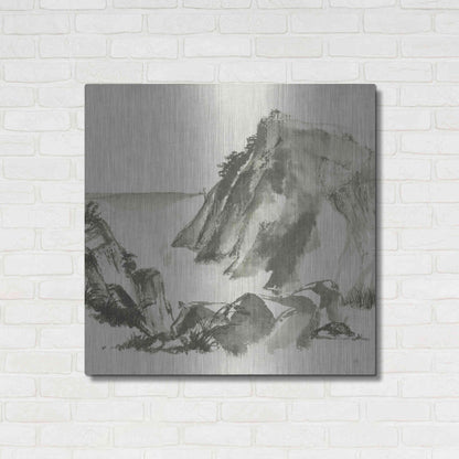 Luxe Metal Art 'Sumi Rocks Cream' by Chris Paschke, Metal Wall Art,36x36