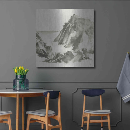 Luxe Metal Art 'Sumi Rocks Cream' by Chris Paschke, Metal Wall Art,36x36