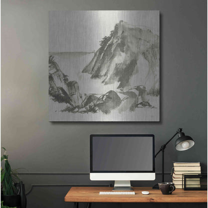 Luxe Metal Art 'Sumi Rocks Cream' by Chris Paschke, Metal Wall Art,36x36