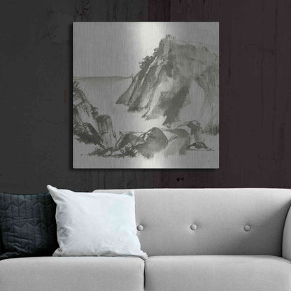 Luxe Metal Art 'Sumi Rocks Cream' by Chris Paschke, Metal Wall Art,36x36