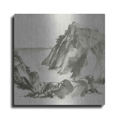 Luxe Metal Art 'Sumi Rocks Cream' by Chris Paschke, Metal Wall Art