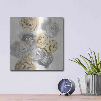 Luxe Metal Art 'Gold Edged Neutral I' by Chris Paschke, Metal Wall Art,12x12
