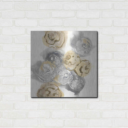 Luxe Metal Art 'Gold Edged Neutral I' by Chris Paschke, Metal Wall Art,24x24