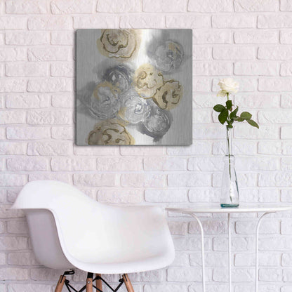 Luxe Metal Art 'Gold Edged Neutral I' by Chris Paschke, Metal Wall Art,24x24