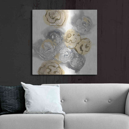 Luxe Metal Art 'Gold Edged Neutral I' by Chris Paschke, Metal Wall Art,36x36