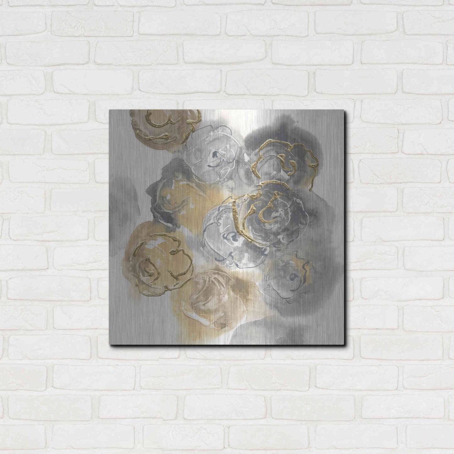 Luxe Metal Art 'Gold Edged Neutral II' by Chris Paschke, Metal Wall Art,24x24