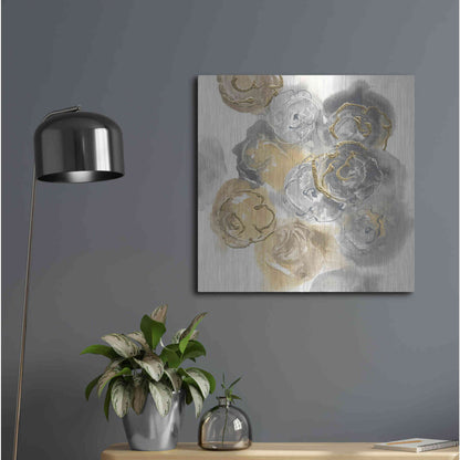 Luxe Metal Art 'Gold Edged Neutral II' by Chris Paschke, Metal Wall Art,24x24