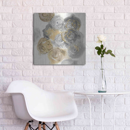 Luxe Metal Art 'Gold Edged Neutral II' by Chris Paschke, Metal Wall Art,24x24