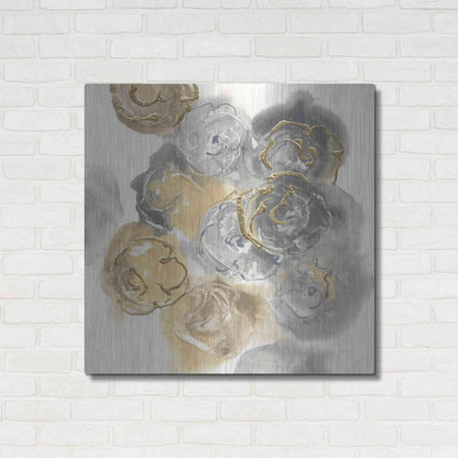 Luxe Metal Art 'Gold Edged Neutral II' by Chris Paschke, Metal Wall Art,36x36