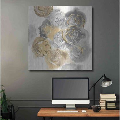 Luxe Metal Art 'Gold Edged Neutral II' by Chris Paschke, Metal Wall Art,36x36