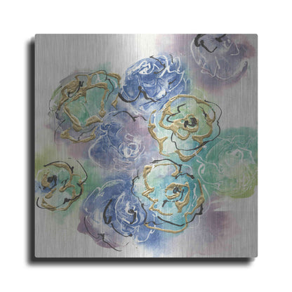 Luxe Metal Art 'Gold Edged Roses I' by Chris Paschke, Metal Wall Art