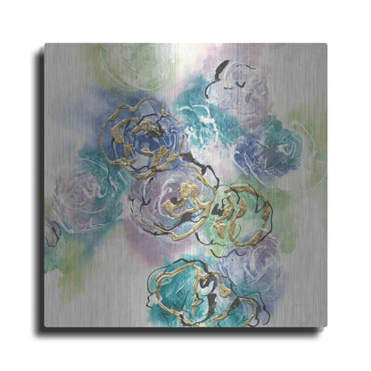 Luxe Metal Art 'Gold Edged Roses II' by Chris Paschke, Metal Wall Art