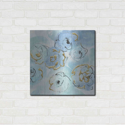 Luxe Metal Art 'Gold Edged Teal II' by Chris Paschke, Metal Wall Art,24x24