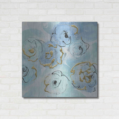Luxe Metal Art 'Gold Edged Teal II' by Chris Paschke, Metal Wall Art,36x36