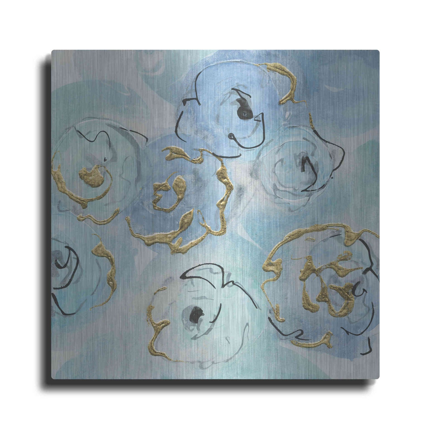 Luxe Metal Art 'Gold Edged Teal II' by Chris Paschke, Metal Wall Art