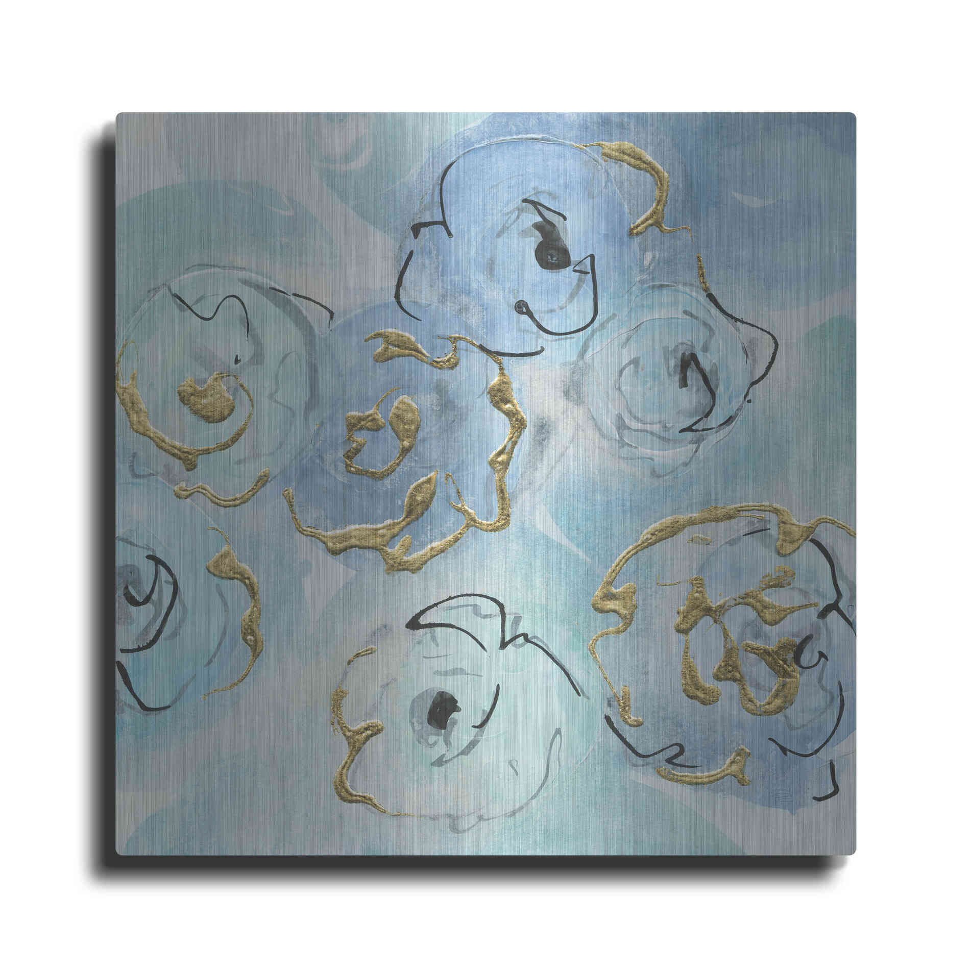 Luxe Metal Art 'Gold Edged Teal II' by Chris Paschke, Metal Wall Art