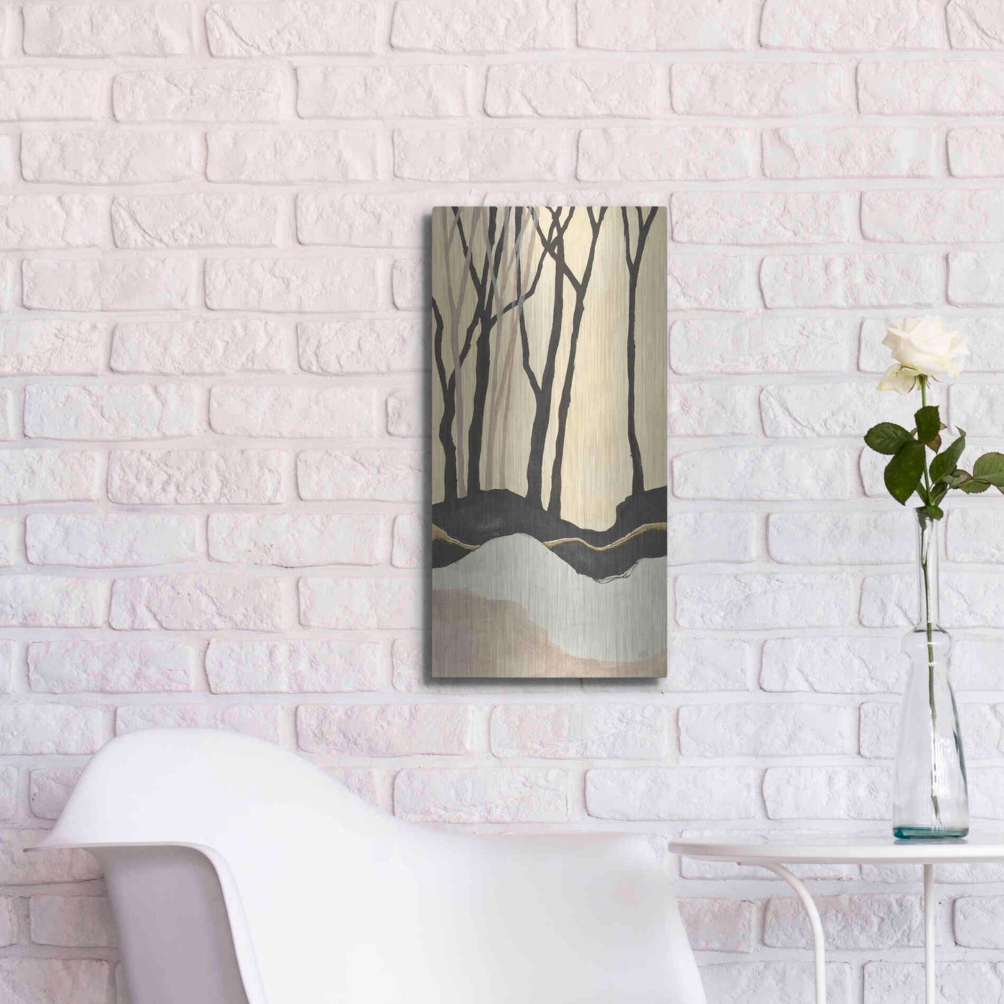 Luxe Metal Art 'Silhouette I' by Chris Paschke, Metal Wall Art,12x24