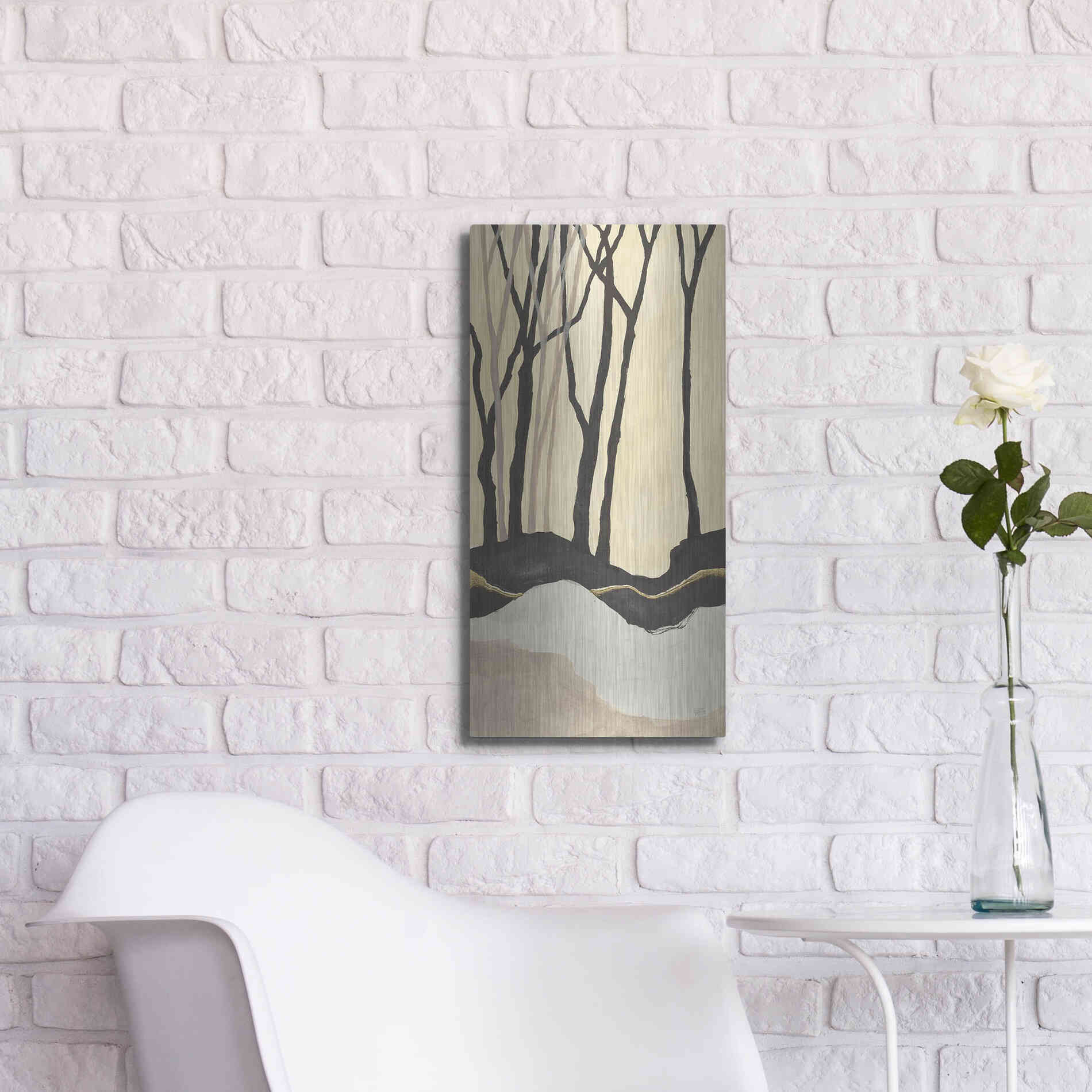 Luxe Metal Art 'Silhouette I' by Chris Paschke, Metal Wall Art,12x24