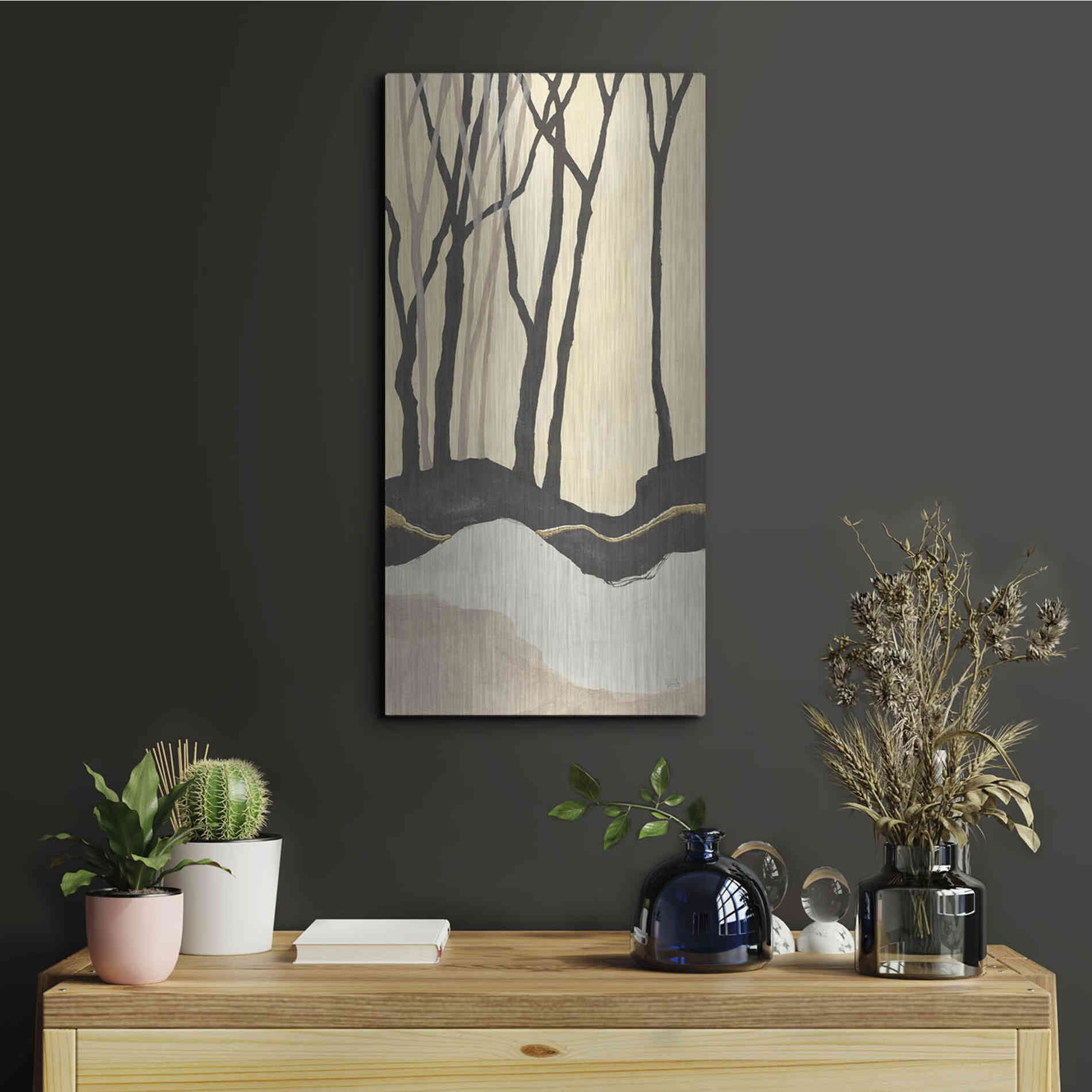 Luxe Metal Art 'Silhouette I' by Chris Paschke, Metal Wall Art,12x24