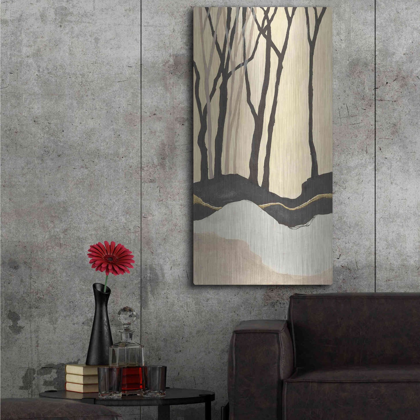 Luxe Metal Art 'Silhouette I' by Chris Paschke, Metal Wall Art,24x48