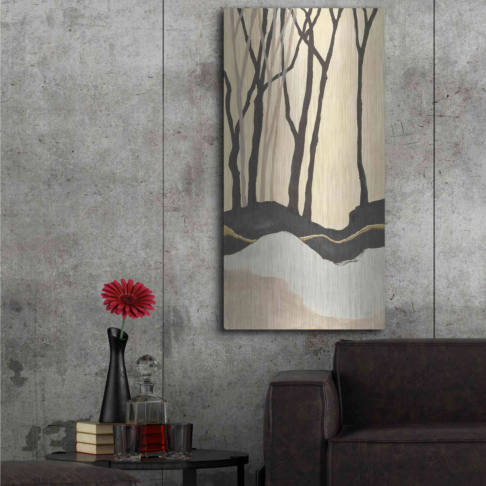 Luxe Metal Art 'Silhouette I' by Chris Paschke, Metal Wall Art,24x48