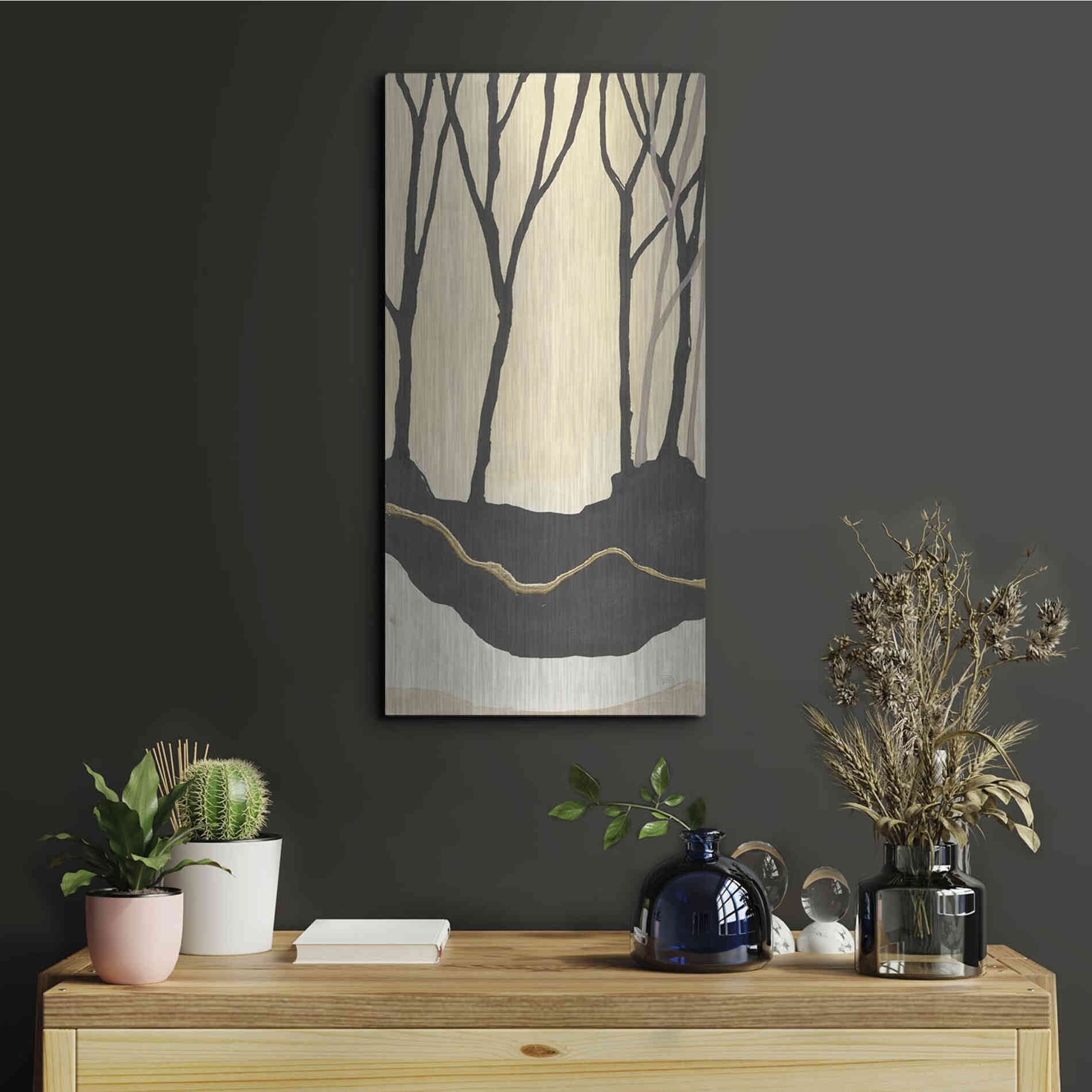 Luxe Metal Art 'Silhouette II' by Chris Paschke, Metal Wall Art,12x24