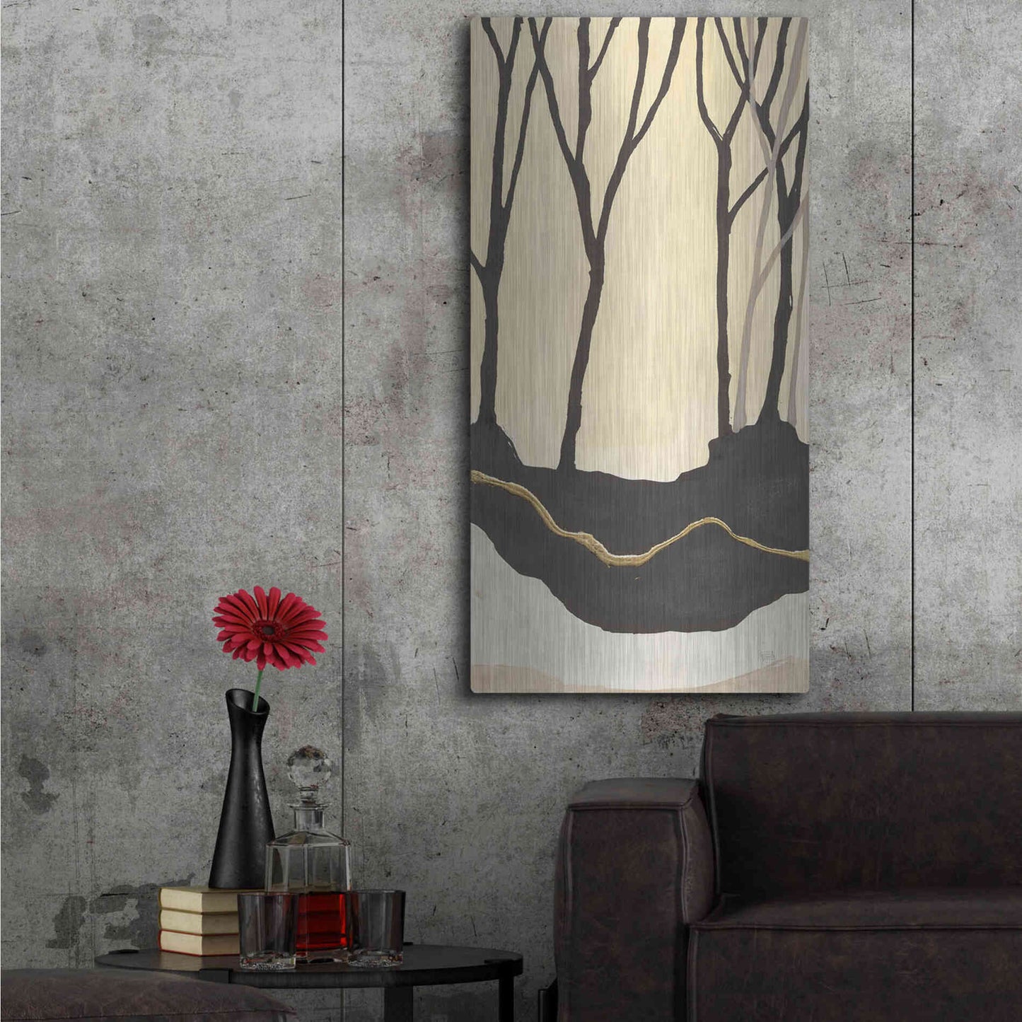 Luxe Metal Art 'Silhouette II' by Chris Paschke, Metal Wall Art,24x48