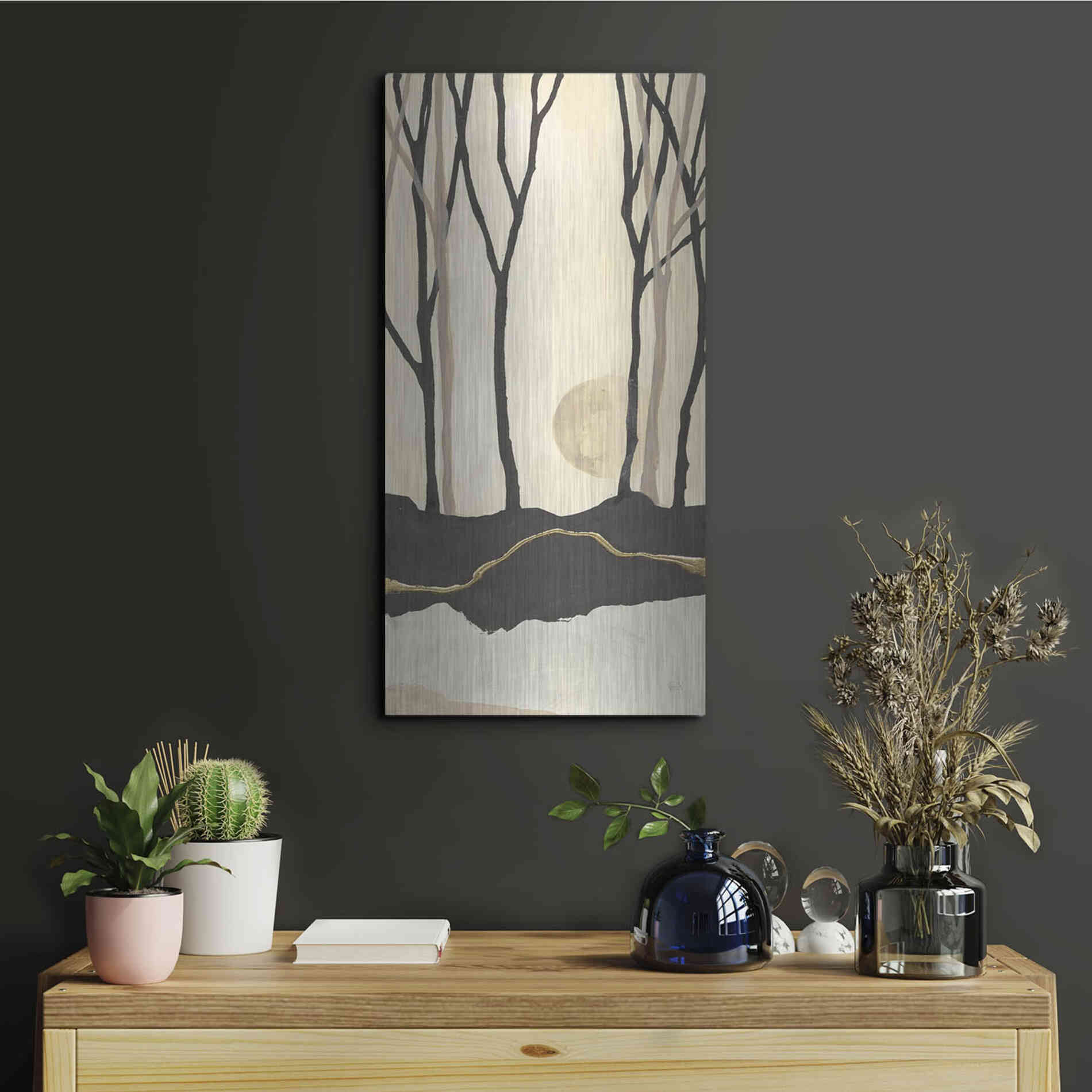 Luxe Metal Art 'Silhouette III' by Chris Paschke, Metal Wall Art,12x24