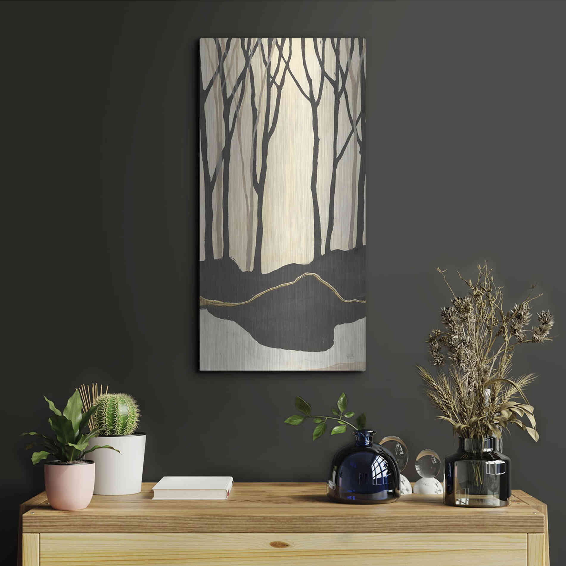 Luxe Metal Art 'Silhouette IV' by Chris Paschke, Metal Wall Art,12x24