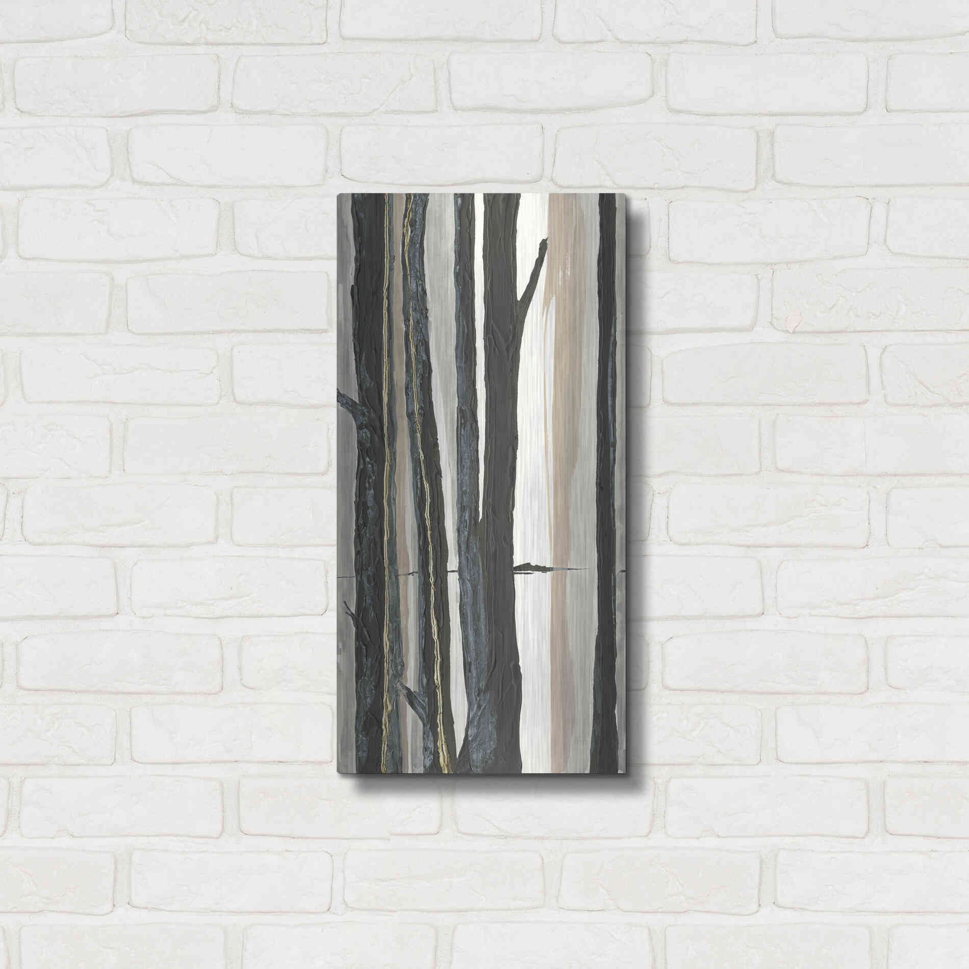 Luxe Metal Art 'Through the Trees I' by Chris Paschke, Metal Wall Art,12x24