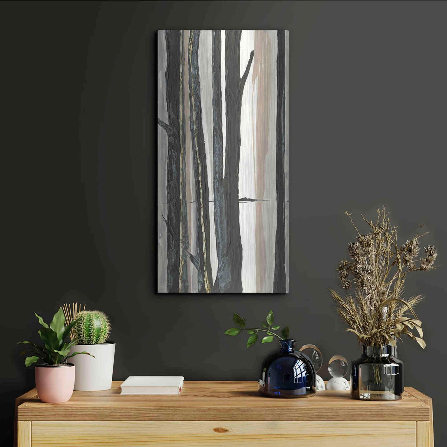 Luxe Metal Art 'Through the Trees I' by Chris Paschke, Metal Wall Art,12x24