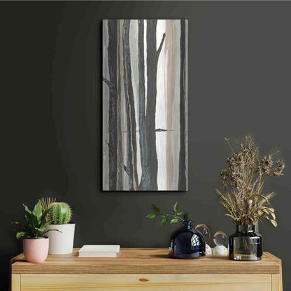 Luxe Metal Art 'Through the Trees I' by Chris Paschke, Metal Wall Art,12x24
