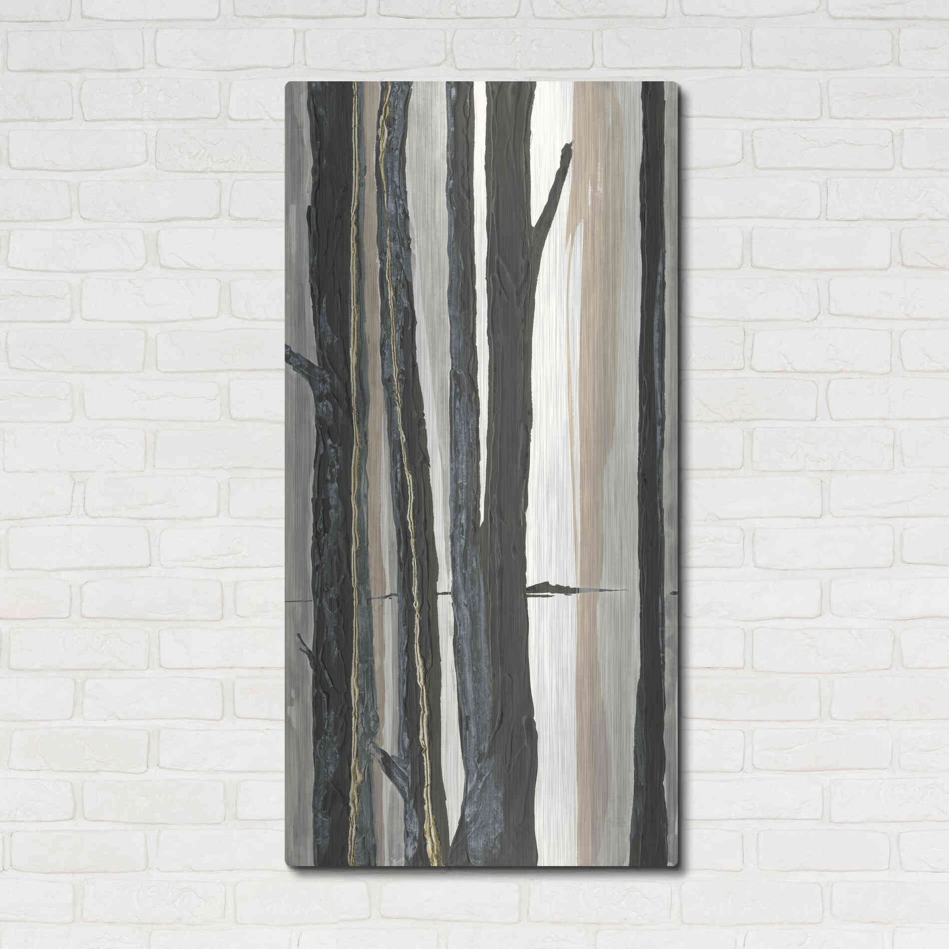 Luxe Metal Art 'Through the Trees I' by Chris Paschke, Metal Wall Art,24x48