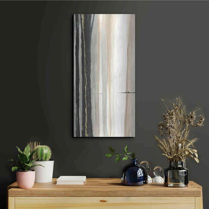 Luxe Metal Art 'Through the Trees II' by Chris Paschke, Metal Wall Art,12x24