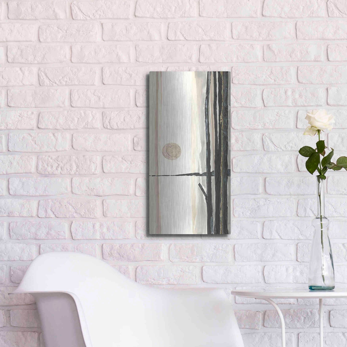 Luxe Metal Art 'Through the Trees III' by Chris Paschke, Metal Wall Art,12x24