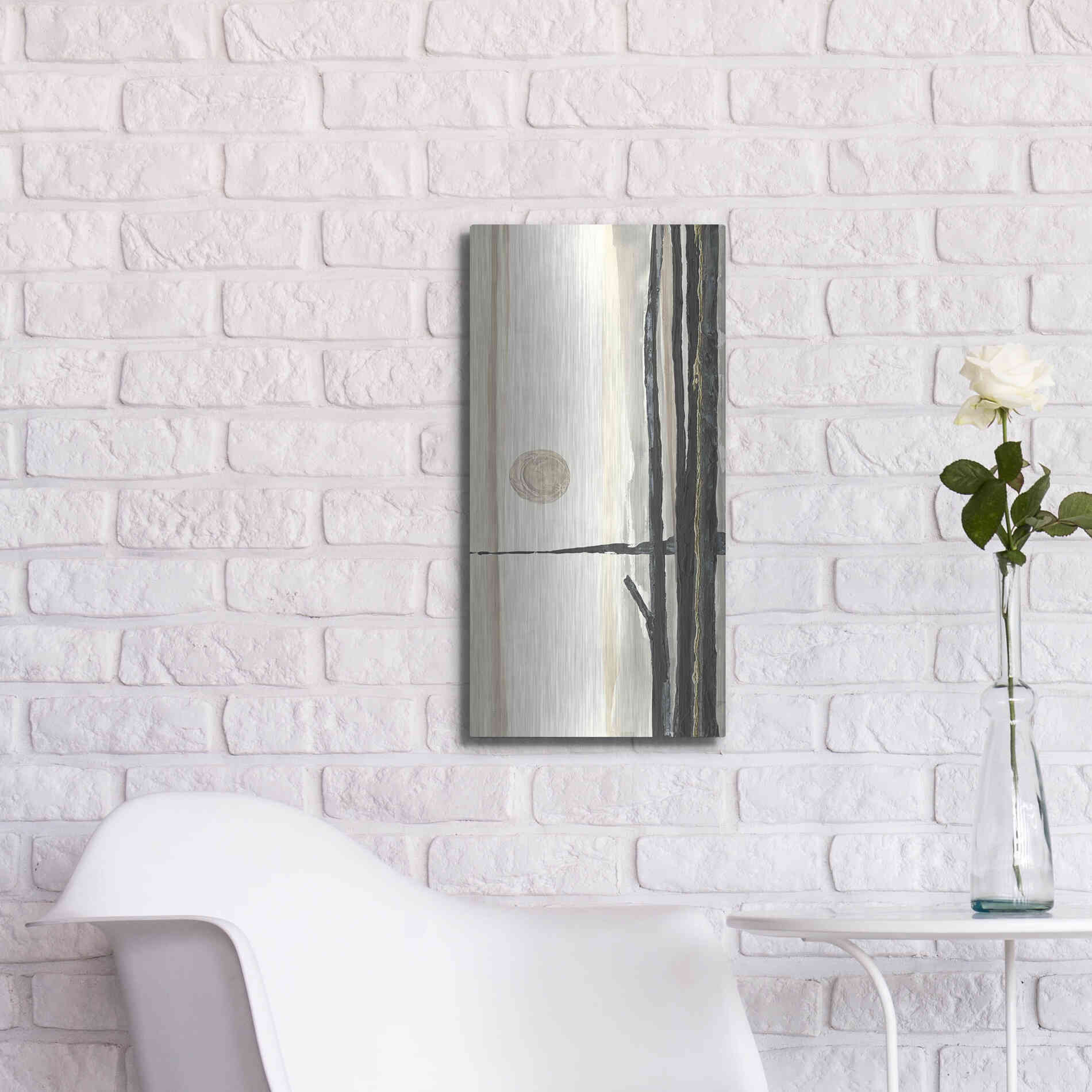 Luxe Metal Art 'Through the Trees III' by Chris Paschke, Metal Wall Art,12x24