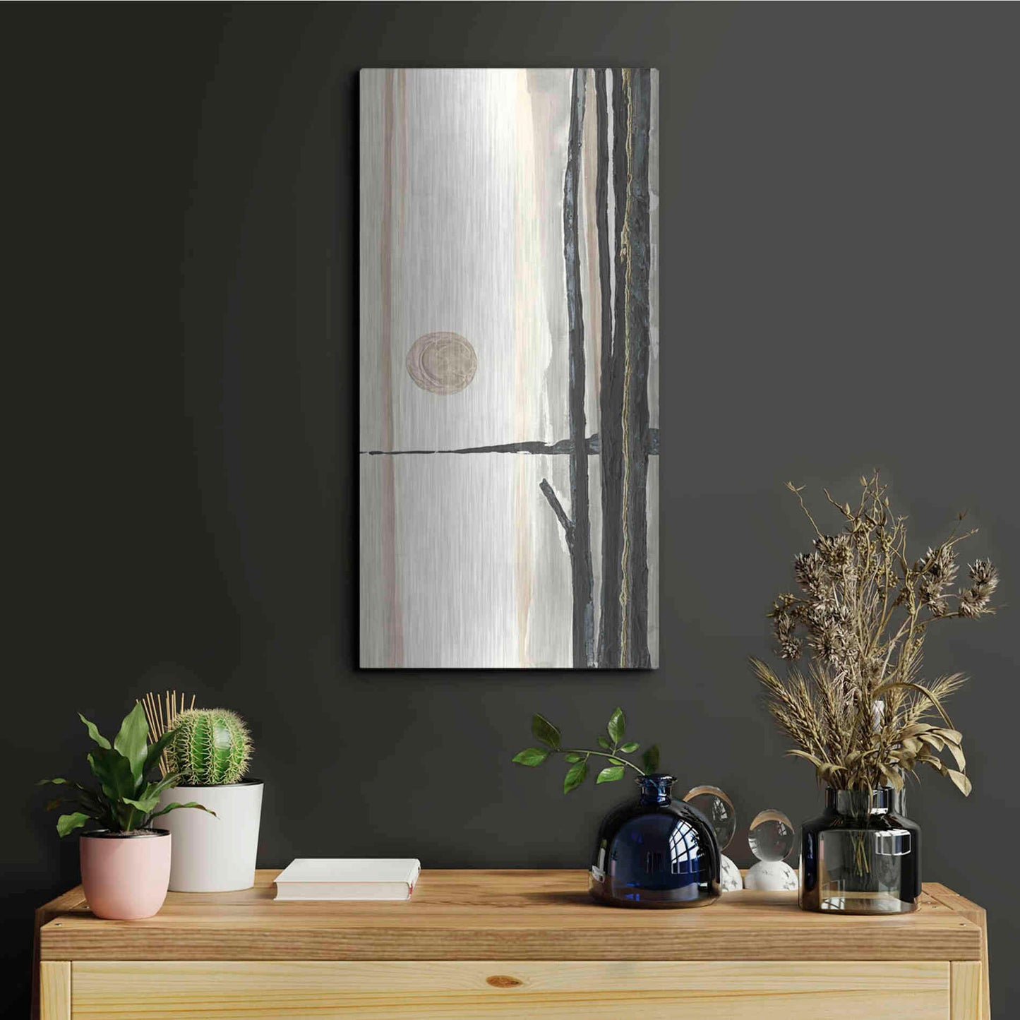 Luxe Metal Art 'Through the Trees III' by Chris Paschke, Metal Wall Art,12x24