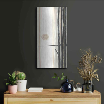Luxe Metal Art 'Through the Trees III' by Chris Paschke, Metal Wall Art,12x24