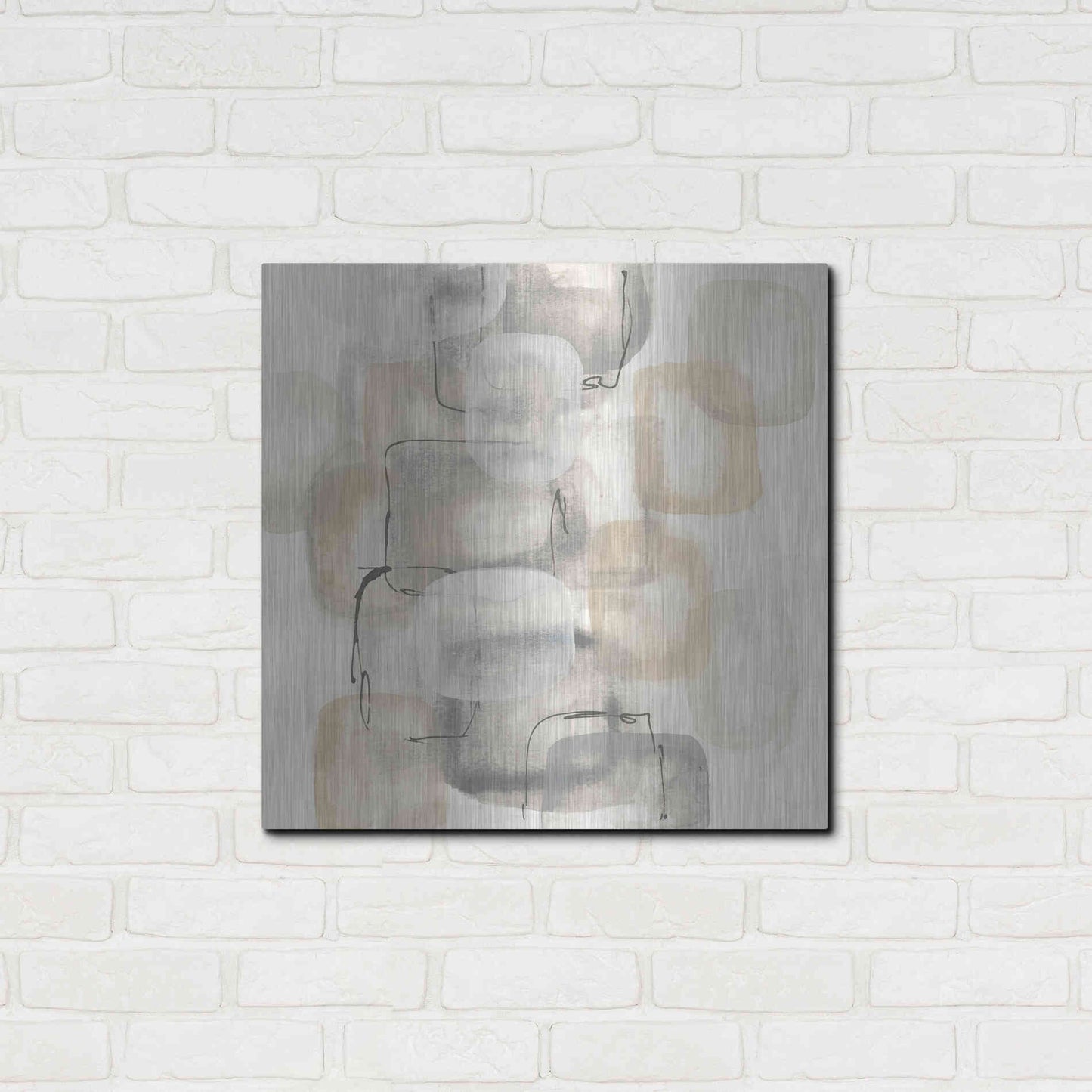 Luxe Metal Art 'Neutral Stacking I' by Chris Paschke, Metal Wall Art,24x24
