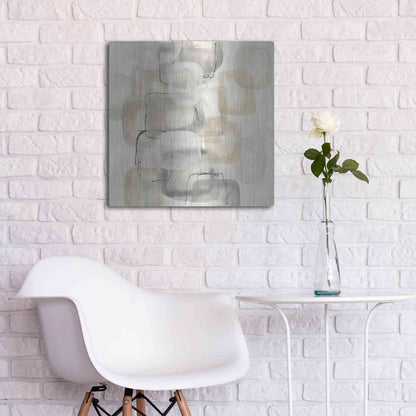 Luxe Metal Art 'Neutral Stacking I' by Chris Paschke, Metal Wall Art,24x24