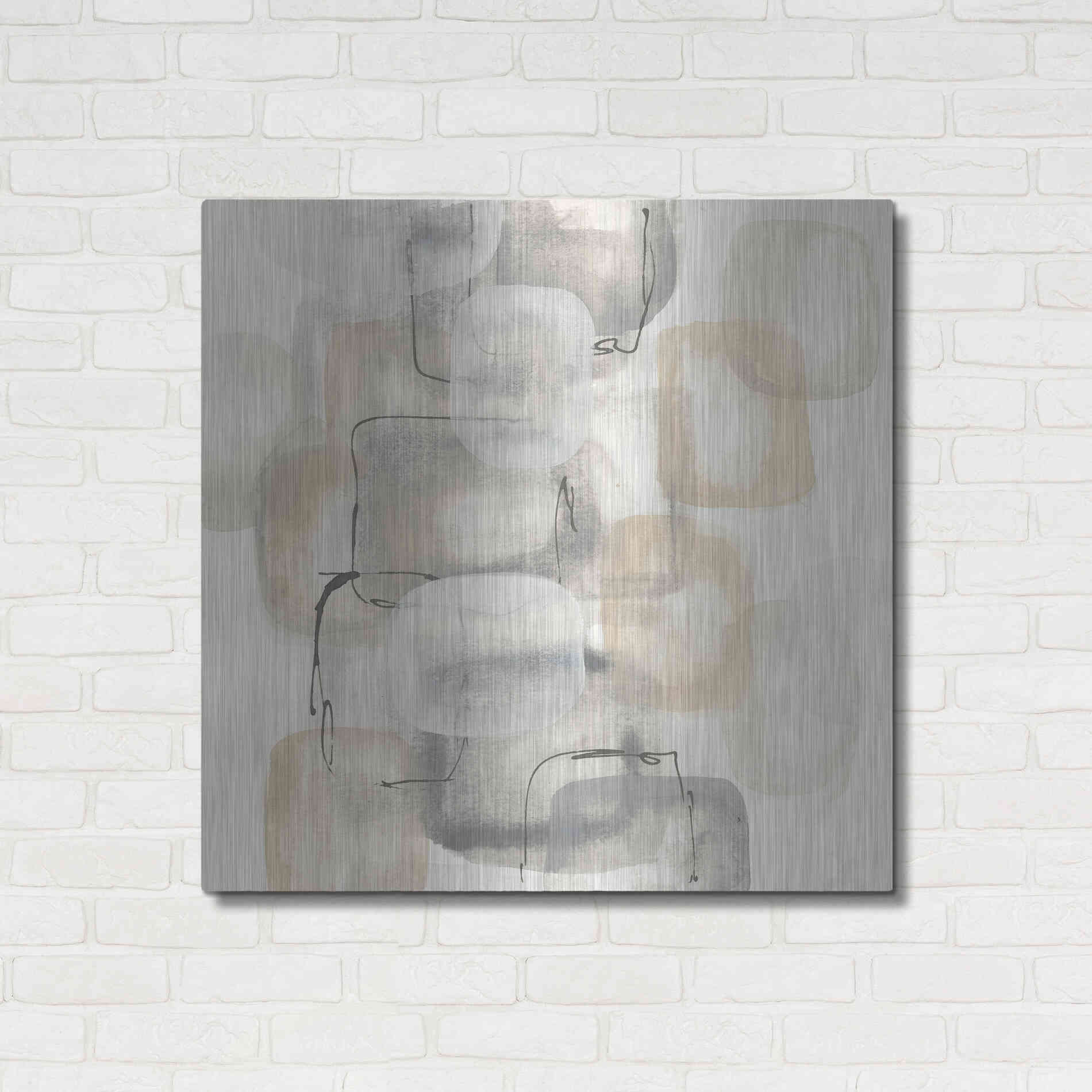 Luxe Metal Art 'Neutral Stacking I' by Chris Paschke, Metal Wall Art,36x36