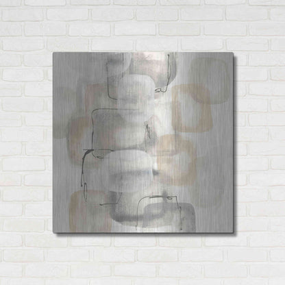 Luxe Metal Art 'Neutral Stacking I' by Chris Paschke, Metal Wall Art,36x36
