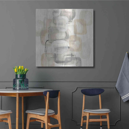 Luxe Metal Art 'Neutral Stacking I' by Chris Paschke, Metal Wall Art,36x36