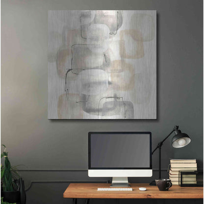 Luxe Metal Art 'Neutral Stacking I' by Chris Paschke, Metal Wall Art,36x36
