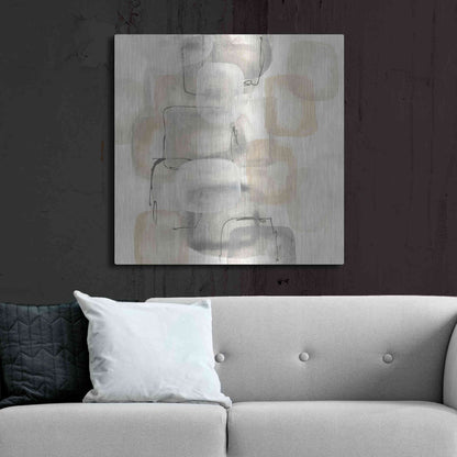 Luxe Metal Art 'Neutral Stacking I' by Chris Paschke, Metal Wall Art,36x36