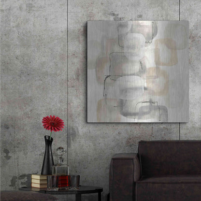Luxe Metal Art 'Neutral Stacking I' by Chris Paschke, Metal Wall Art,36x36